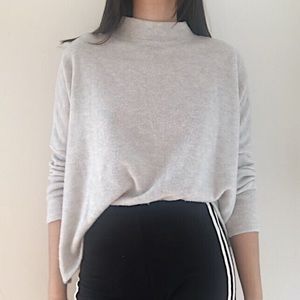 Gray Mock Neck Top